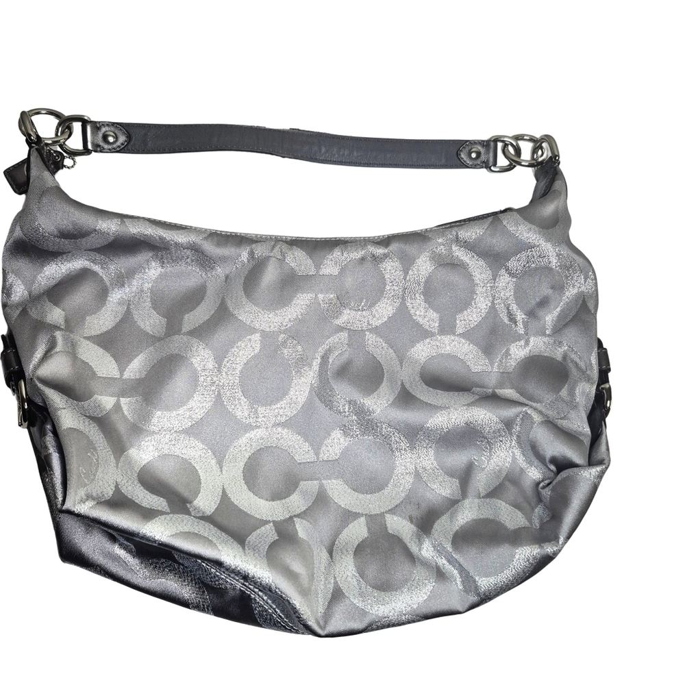 Coach Madison Maggie Op Art Shoulder Bag Silver - Picture 3 of 6